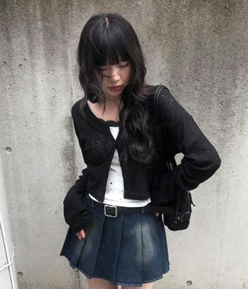 Miso Summer Long Sleeve Crop Cardigan